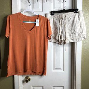 Lou & Grey V-Neck Top & Loft Shorts--2 pc bundle-